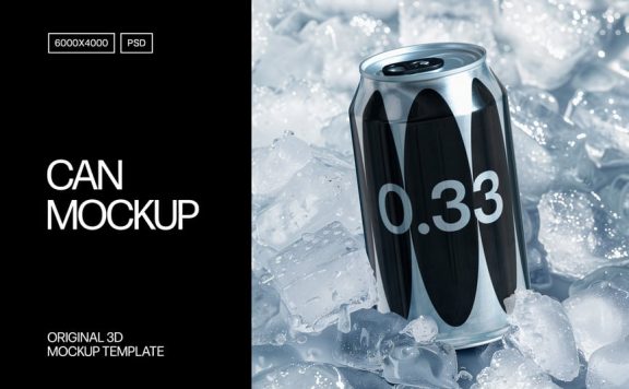 酷饮料易拉罐模型样机 (PSD)