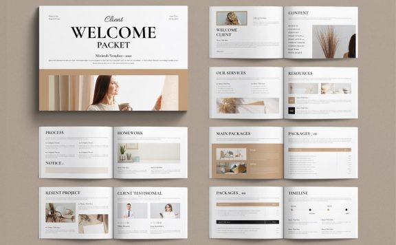 横版产品&服务介绍画册杂志模板 (INDD)