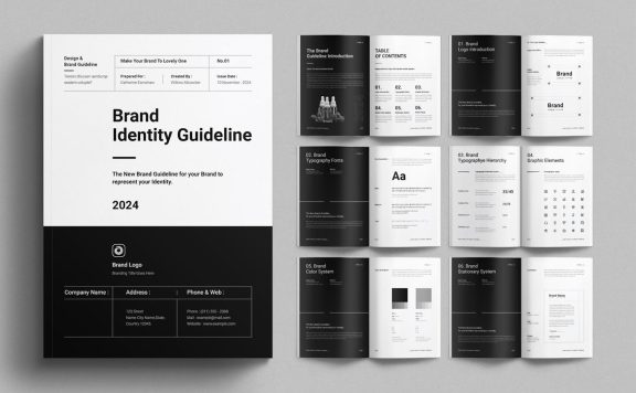 品牌识别指南设计布局模板 (INDD)