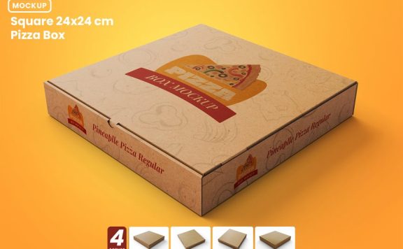 方形披萨盒模型样机 (PSD)