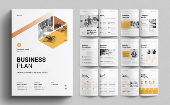 商业计划布局设计模板 (INDD)