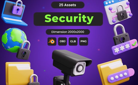 安全 3D 图标 (PNG)