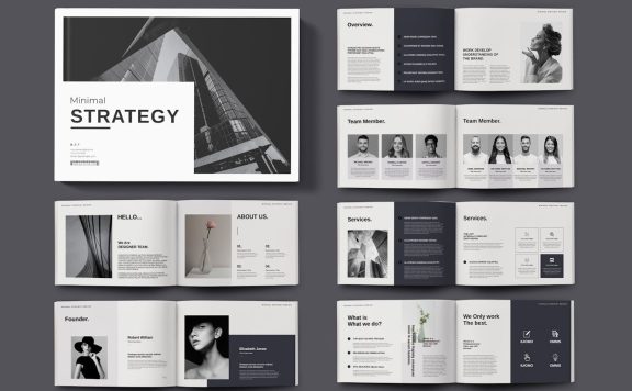 极简主义企业策略模板 (INDD)