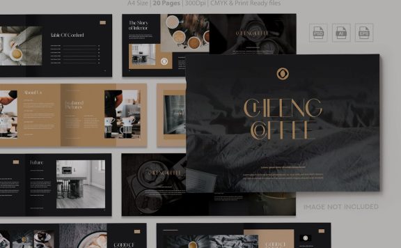 咖啡店画册设计模版 (AI,EPS,PSD)