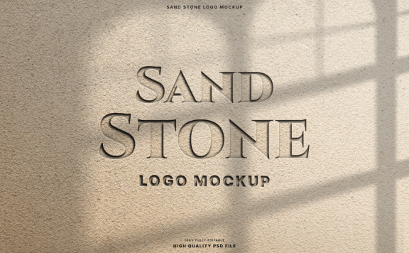 砂石LOGO徽标模型样机 (PSD)