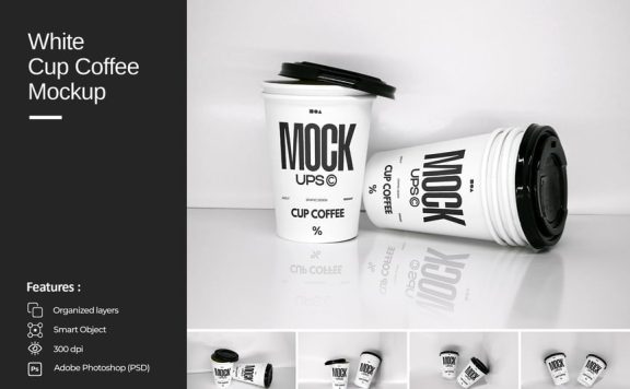 白杯咖啡样机  (PSD)