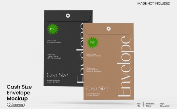 现金尺寸信封模型样机 (PSD)