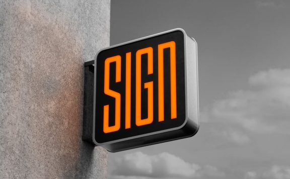 灯箱标志模型样机 (PSD)