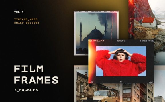 复古胶卷模型样机 (PSD)