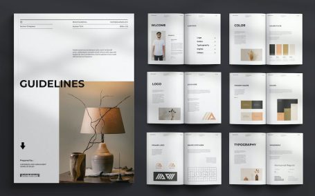 简约设计的指南模板 (INDD)