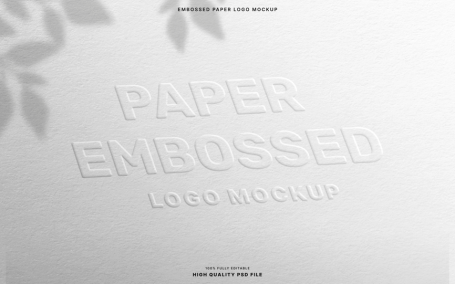 压花纸LOGO徽标模型样机 (PSD)
