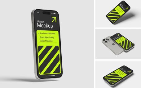 iPhone 15手机模型样机 (PSD,PDF)