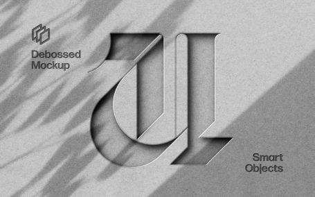 灰色切口纸徽标logo模型样机 (PSD)