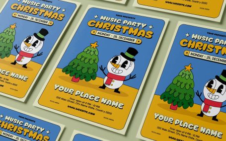 圣诞传单海报模版 (AI,EPS,PDF,PNG,PSD)