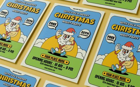 圣诞传单海报模版 (AI,EPS,PDF,PSD,PNG)