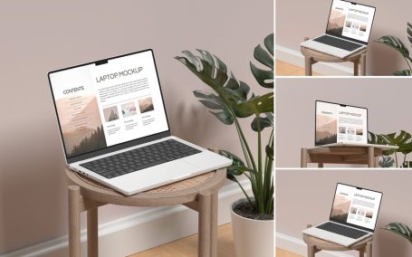 笔记本电脑模型样机 (PSD,PDF)