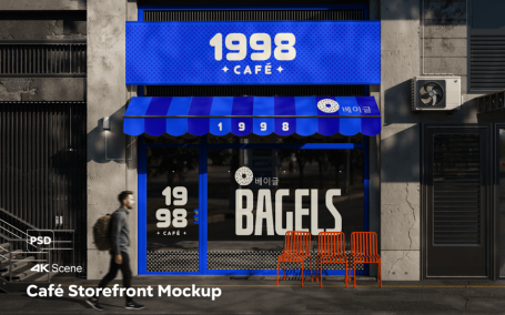 咖啡馆店面模型 (PSD)