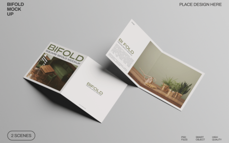 画册折页模型样机 (PSD,PDF)