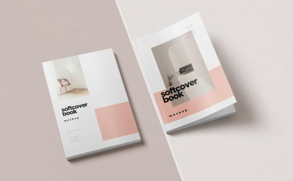 书籍封面模型样机 (PSD)