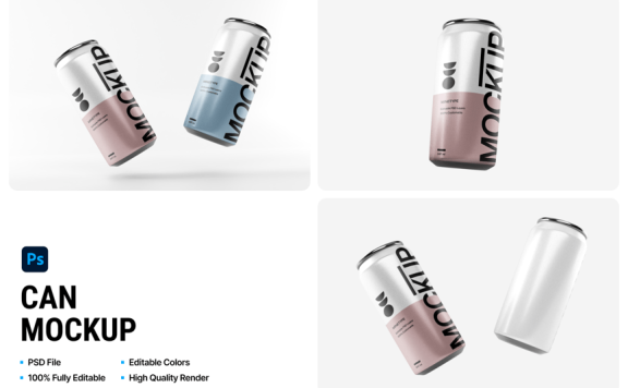 苏打易拉罐模型样机 (PSD)