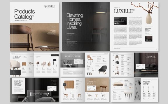方形产品目录宣传册模板 (INDD)