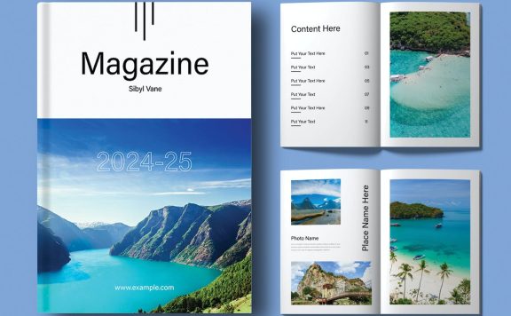 杂志模板布局 (INDD)