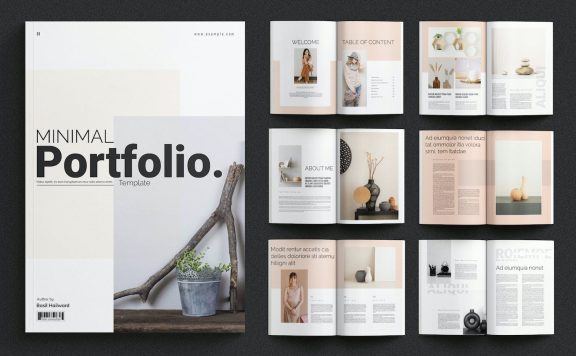 干净的架构极简主义投资组合模板 (INDD)