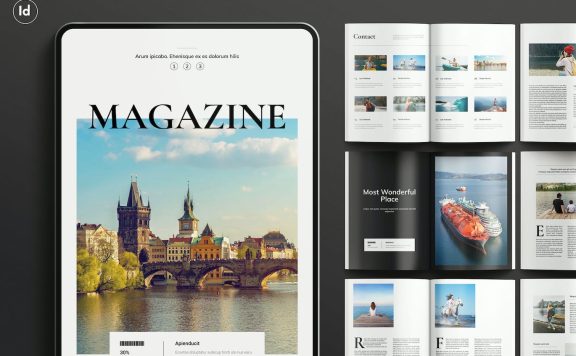 极简主义杂志模板 (INDD)