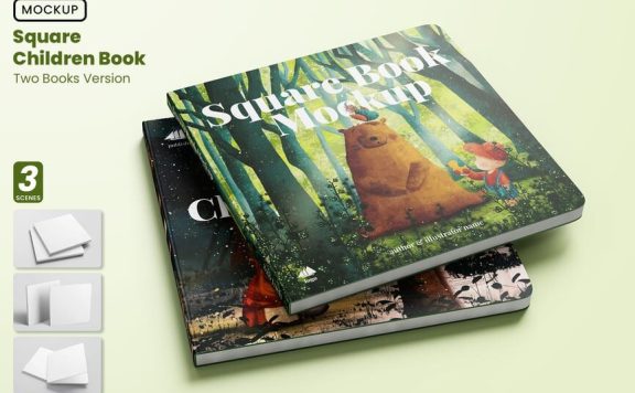两个儿童书籍模型样机 (PSD)