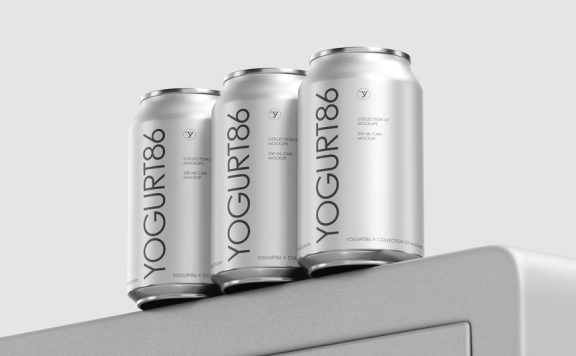 330毫升易拉罐模拟样机 (PSD,PDF)