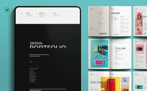 设计作品集模板 (INDD)