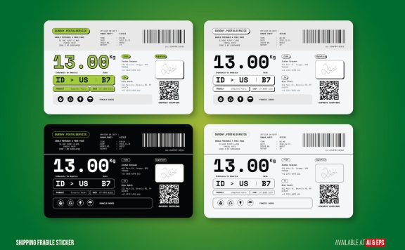 运输易碎品贴纸 (AI,EPS)