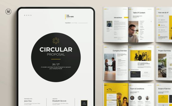 圆形提案模板 (INDD)