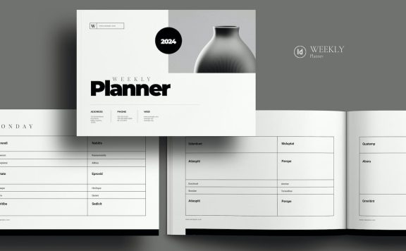 每周计划景观模板 (INDD)