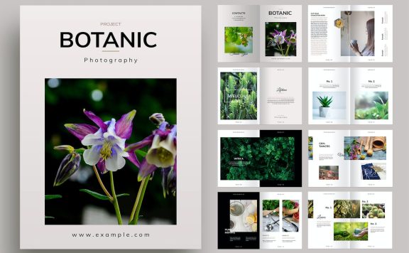 植物布局画册模板 (INDD)