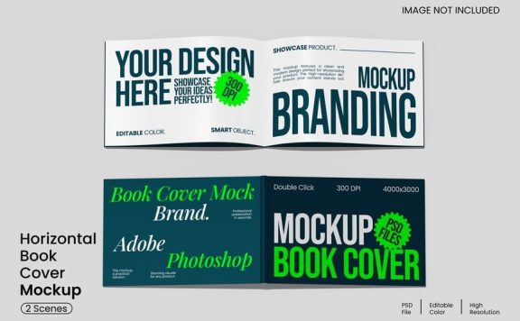 书籍封面模型样机 (PSD)