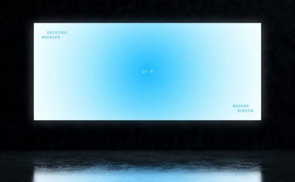 发光21：9屏幕模型样机 (PSD)