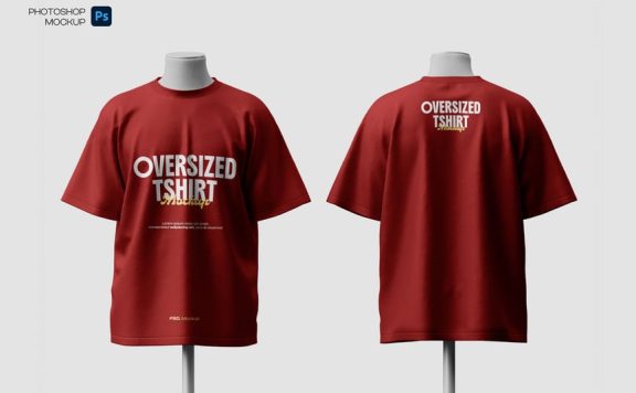 超大的T恤模型样机 (PSD)