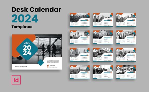 台历 2024 年模版 (INDD)