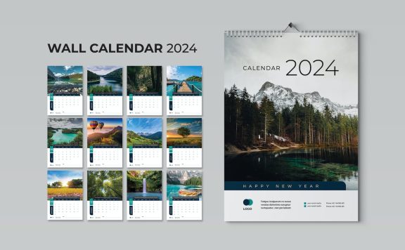 挂历 2024 年模版 (INDD)