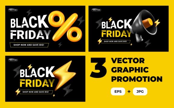 黑色星期五促销矢量广告bannder模版（EPS）