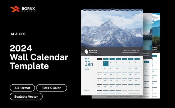 2024年日历模板 (AI,EPS)