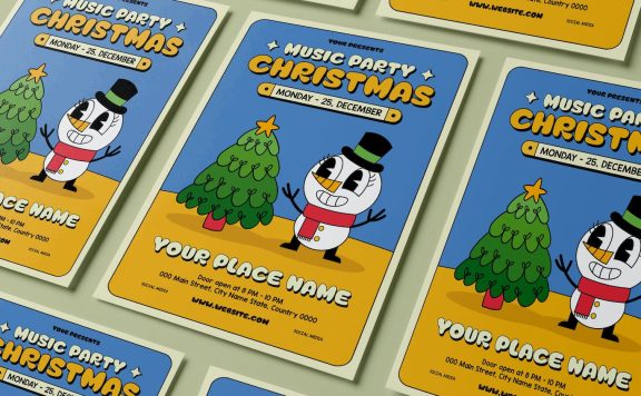 圣诞传单海报模版 (AI,EPS,PDF,PNG,PSD)