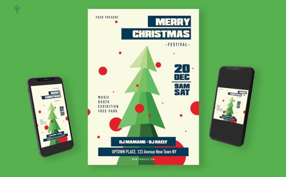 圣诞节传单海报模版 (AI,EPS,PSD)