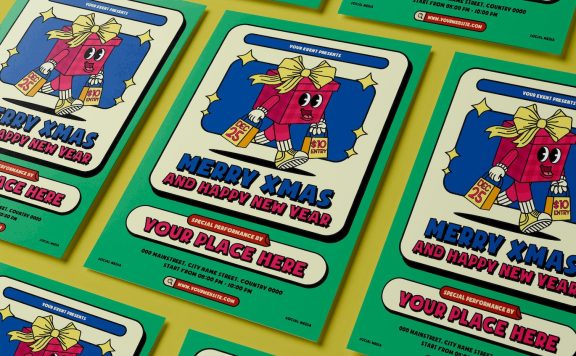 圣诞传单海报模版 (AI,EPS,PDF,PNG,PSD)