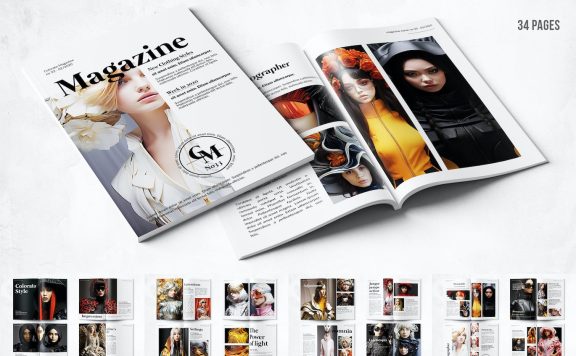 创意作品集 A4 和美国字母设计 – 画册模版 (PSD)