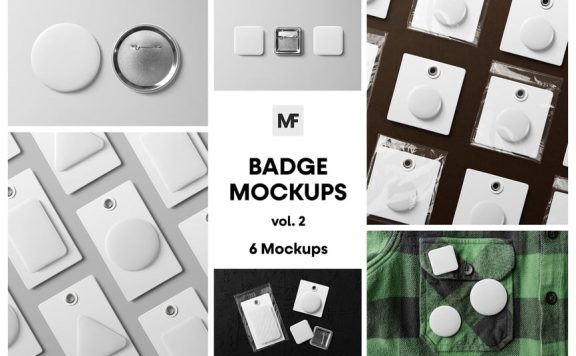 徽章别针模型样机 (PSD)