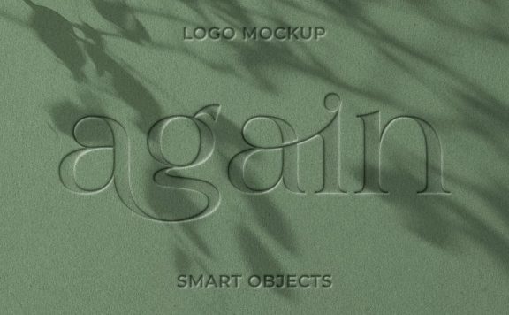 纸上的LOGO纸模型样机 (PSD)