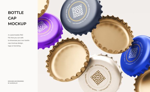 啤酒瓶盖设计模型样机 (PSD)