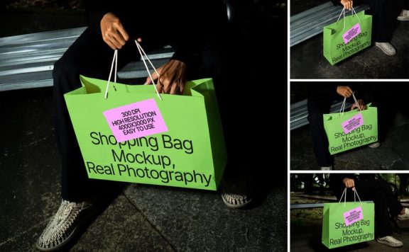 购物袋模型样机 (PSD)